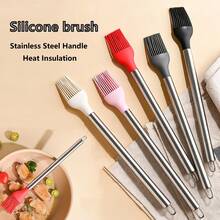 不锈钢硅胶耐热厨房刷套装，家用油刷，烧烤烘焙工具，烧烤刷，硅胶刷，热销商品