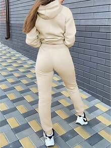 2026 Valentine Outfits For WomenWomen's Autumn Clothing Fleece Casual Set Fashion Printed Hoodie  Loose And Comfortable Christmas Fit WomenLoose And Comfortablevalentine's Day - 藏蓝色 - 查看 9
