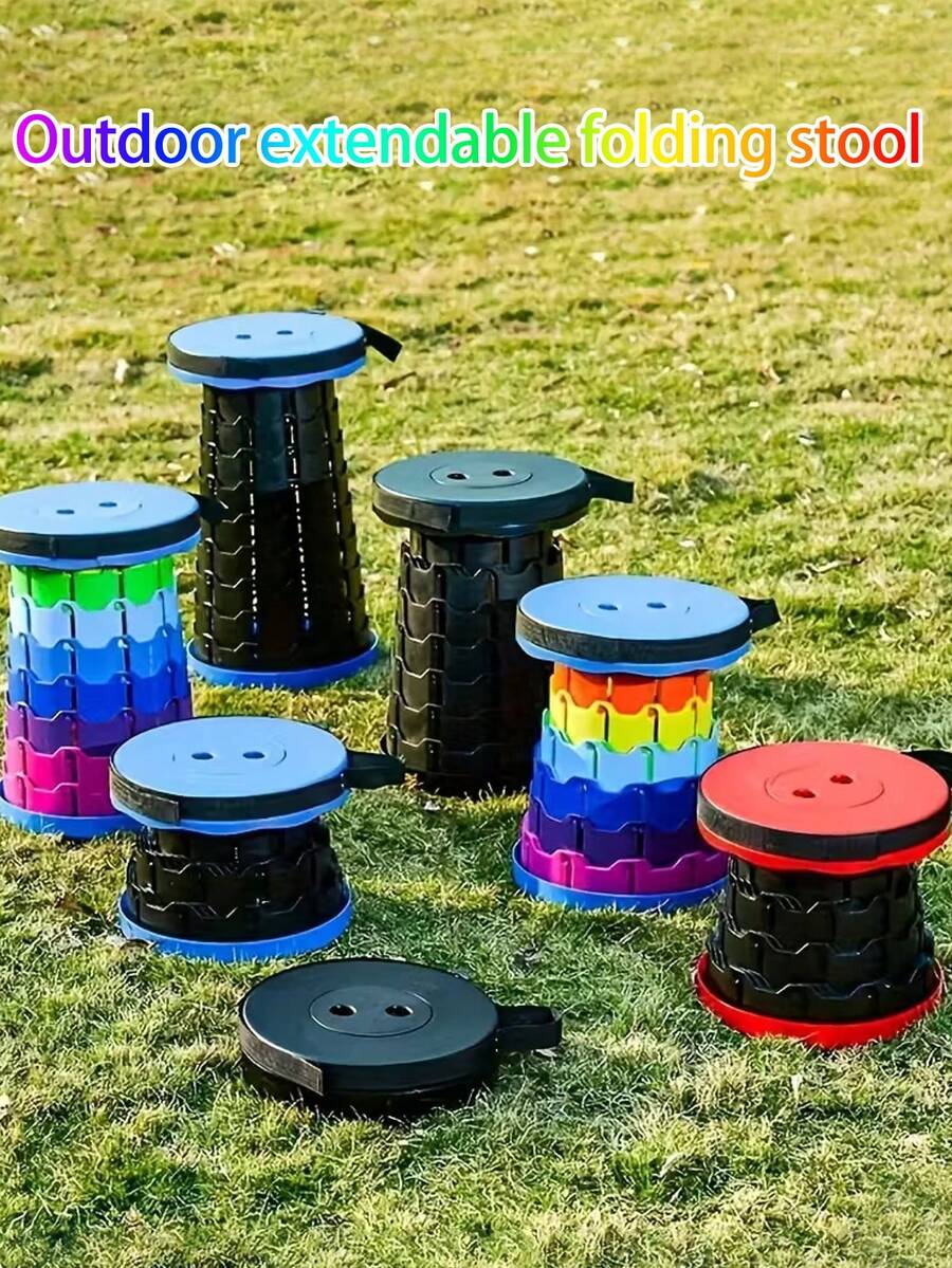 1个升级版折叠凳，轻便耐用，承重高达400磅，适合露营、钓鱼、徒步旅行和烧烤，紧凑坚固，可折叠设计，成人户外露营椅 - 黑色 - 查看 1