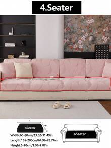 1件装弹力加厚舒适羊羔绒沙发套，防滑全包覆式沙发座套，四季皆宜，面料厚实，可机洗，防尘，宠物友好，适用于卧室、办公室、客厅等场所的装饰性沙发套，可调节尺寸，适用于转角沙发，1/2/3/4人座沙发。 - 粉色 - 查看 15