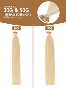 12-22 Inch Remy Human Hair I-Tip Extensions, Easy To Style, Cold Fusion, Pre-Bonded, Real Hair, Long-Lasting, Soft & Natural, Portable For Travel & Daily Styling - Multicolor - View 9
