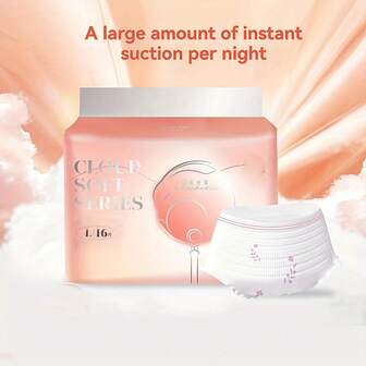 16 piezas de pantalones para dormir para mujeres durante la menstruación, durmiendo profundamente toda la noche sin fugas laterales. Pantalones especiales para dormir en el posparto durante el período de loquios, alta absorción, secos y no sofocantes. Bolsa de viaje portátil, pantalones para dormir ultra delgados y transpirables