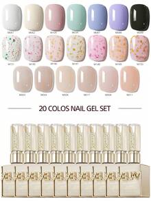XEIJAYI Nail Art Fashion  Bright Color Nails 20 Colors Set 15ml Sky Blue Cherry Red Cream Yellow Popular Nail Polish Semi Permanent Nail Polish UV LED Nail Salon DIY Nail Salon Gel - 彩色 - 查看 1