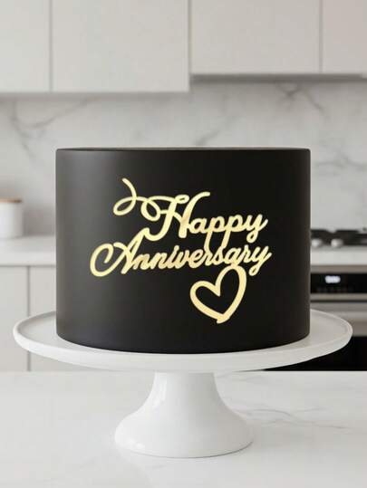 3pcs Birthday Cake Decorative Acrylic Topper Picks, Happy Birthday Gold Glitter Cake Decor, Modern Letter Shape, Creative Baking Supplies, Party Decorations