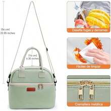 Lubardy Loncheras para Mujer Hombre Adultos Bolsa de Almuerzo Aislada de Doble Compartimento Loncheras Termica Impermeable y Reutilizable para Oficina, Picnic(Gris) - Multicolor - Ver 6