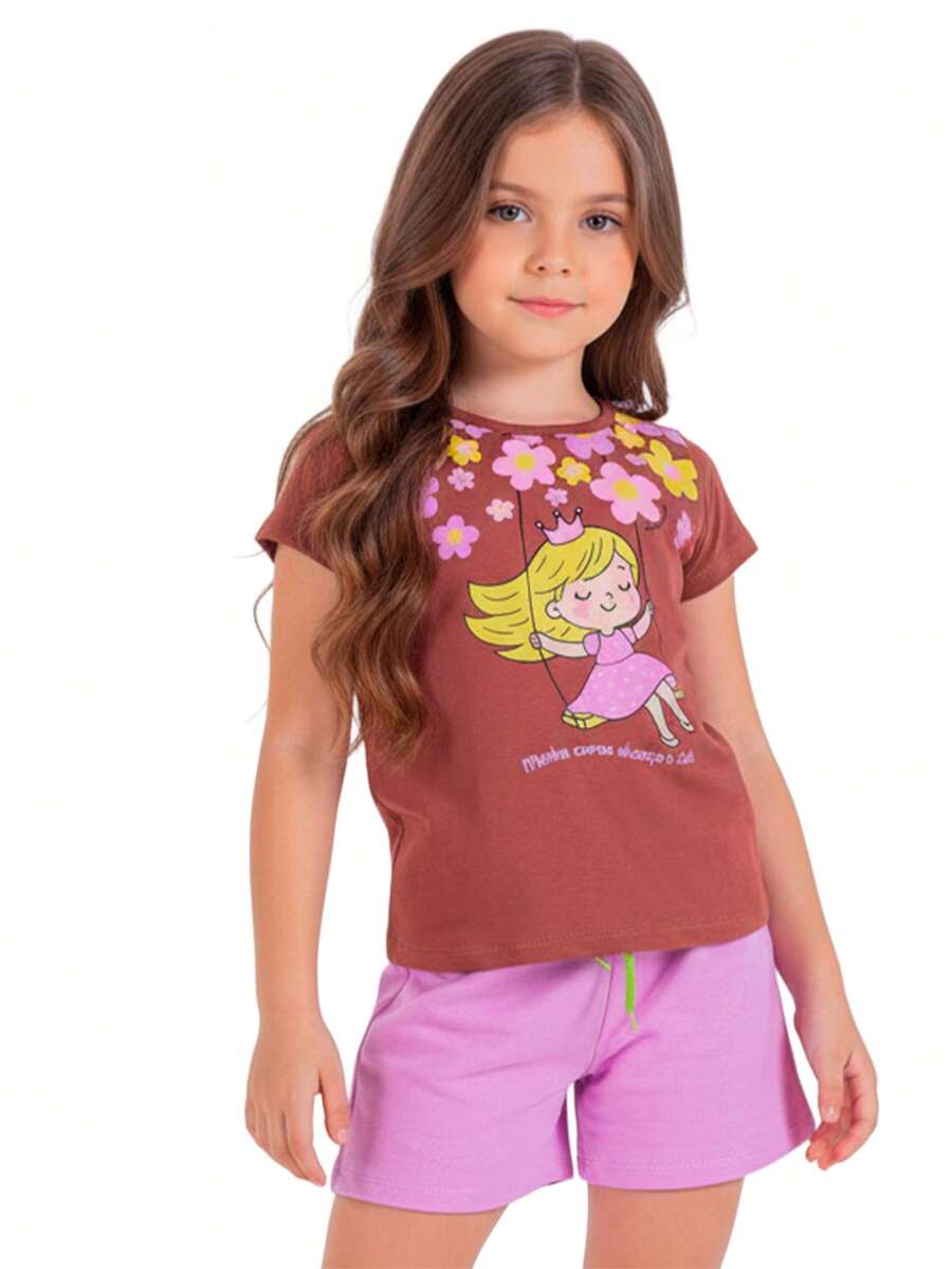 Choose Your Girls' Summer Short-Sleeve Outfit Set In Cotton, Sizes 2 To 10 L03 - C5217 - Xem 1