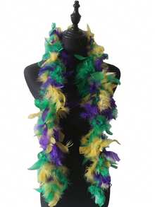 1条79英寸天然羽毛围巾，纯色披肩，适合演出、婚礼、生日派对、圣诞节、嘉年华、服装装饰。火鸡羽毛可能会轻微掉落，正式场合配饰，情人节服装。