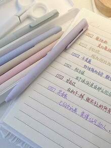6支彩色中性笔，速干墨水笔，0.5毫米细尖黑色墨水笔，书写流畅，适用于书写、学校和办公用品，返校季必备 - 彩色 - 查看 5