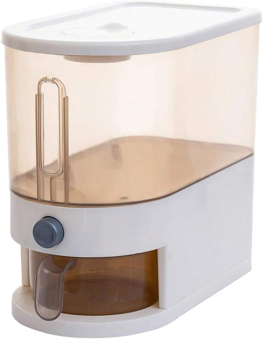 11Lbs Rice Dispenser, Large Grain Container Storage With Lid Measuring Cylinder Moisture Proof Household Cereal Dispenser Bucket For Kitchen Soybean Corn,Clear - 11 Clear - View 1