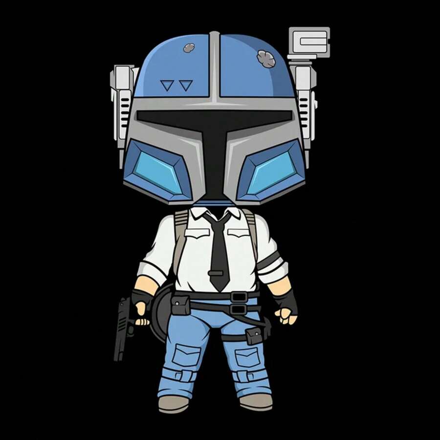 Camiseta esencial casual unisex de Mandalorian - Tacto suave y cuidado fácil para uso diario - Negro - Ver 1