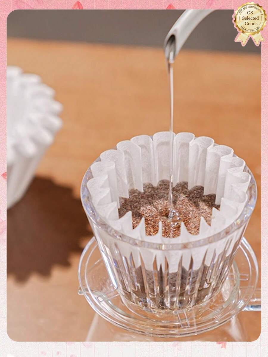 100pcs/75pcs/50pcs/25pcs/1pc Hand Drip Coffee Filters, Effectively Filters Fine Coffee Grounds For A Rich, Smooth Coffee Experience. Cleverly Designed For Easy Cleanup After Brewing, Simplifying The Coffee Making Process And Keeping Your Coffee Station Tidy. Suitable For Home, Office, Or Travel Use With Coffee Drippers. - Multicolor - View 1