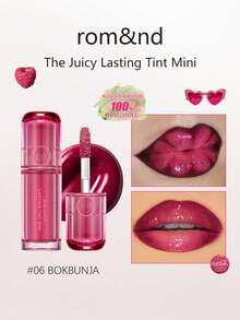Rom&nd Romand THE JUICY LASTING TINT MINI, Moisturizing And Glossy Texture, Hydrating And Nourishing, Lightweight And Comfortable, Long-Lasting Color, Mini Travel Size, Great Gift, Korean Cosmetics - 06 BOKBUNJA - 查看 1