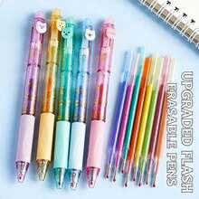 Glitter Gel Pen Set - [Metallic/Glitter] Quick-Drying, Smudge-Proof Glitter Pens, Suitable For [Black Paper/Journals/Scrapbooks] - Smooth Writing Adult Art Supplies. - 12-color Push-button Glitter Pen - View 6