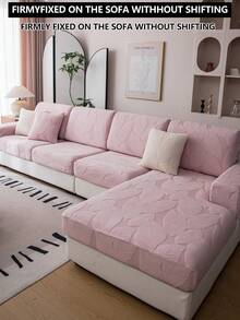 1件装弹力加厚舒适羊羔绒沙发套，防滑全包覆式沙发座套，四季皆宜，面料厚实，可机洗，防尘，宠物友好，适用于卧室、办公室、客厅等场所的装饰性沙发套，可调节尺寸，适用于转角沙发，1/2/3/4人座沙发。 - 粉色 - 查看 6