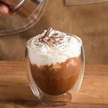 Christmas Double Wall Glass Coffee Mugs Set Without Handle, 8.5oz Tea Cups, Clear Glass Drinkware For Espresso, Latte,Hot Beverages 4-Pack - trong suốt - Xem 3