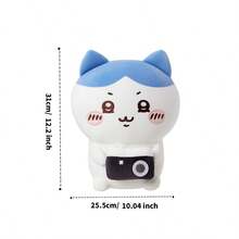 Miniso 8件套道具造型毛绒娃娃 | 相机配件 + 蓝色耳朵设计，柔软蓬松面料，客厅装饰/沙发靠垫/可爱礼物（1件）