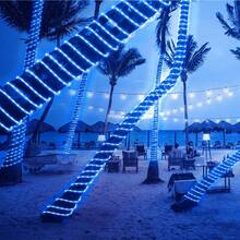 39ft 100 LED Solar String Lights, Waterproof IP65 Outdoor Solar Powered Lights For Party, Garden, Patio, Home, Wedding, Christmas, Halloween Holiday Tree Decor Lighting - Blue Light - View 6