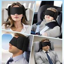 Almohada de Viaje, Almohada para el Cuello con Antifaz, Máscara de Ojos Portátil y Desmontable, Una Alternativa a Las Almohadas de Viaje de Larga Distancia, Soporte de Cabeza de 360°, Negro - / - Ver 7