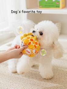 互动式狗狗球玩具，可爱宠物狗拉扯发声玩具，咀嚼训练铃铛玩具，抛掷毛绒球狗狗追逐玩具，狗狗咀嚼玩具，狗狗球玩具，防咬狗狗玩具，耐用狗狗球，发声互动玩具 - 彩色 - 查看 6