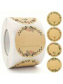 Cuộn 500 miếng giấy Kraft - Nhãn dán đóng gói và dán nhãn cho trang sức, đồ thủ công, sắp xếp và đóng hộp - Nhãn dán tròn trống có keo dính dành cho chủ cửa hàng và người làm đồ đóng hộp, làm đồ trang sức và hạt cườm, trưng bày trang sức và vật tư đóng gói, trang trí bánh ngày lễ, nhãn dán hình cành ô liu thủ công bằng giấy Kraft hình trái tim. - màu nâu - Xem 14