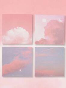 1pc Gradient Sticky Notes, Minimalist Japanese Style, High-Quality, Adhesive Memo Pads, Suitable For Students, Casual Style, Back To School Essential (50 Sheets Per Book, Random Color/Design) - Pink - View 12