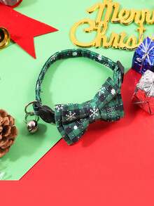 猫狗项圈，可拆卸蝴蝶结宠物项圈，雪花蝴蝶结狗项圈，可爱猫项圈，可调节狗胸带，适合猫狗日常佩戴