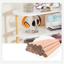 1pc Wooden Corner Desktop Bookshelf, Multi-Layer Storage Rack, Desktop Organizer Shelf, Simple Small Wooden Stand, Desktop Book Holder, Wooden Book Stand - Multicolor - View 3