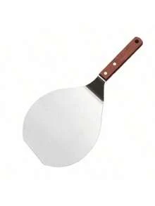 Non Stick Pastry Stainless Steel Kitchen Lifter Round Spatula Pizza Peel Paddle Hanging Hole Baking Tool Cake Shovel Chef - Silver - View 6