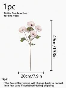 1pc Artificial Mountain Flower Branch Decoration, Suitable For Home Living Room And Aesthetic Room Fireplace Vase Decorations, New Year Decorations, Valentine's Day And Wedding Scene DIY Atmosphere Decorations - Pink - View 13