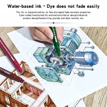 12/24/36色细头（0.5毫米）勾线笔套装，彩色圆珠笔/勾线笔/荧光笔，非常适合鲜艳的色彩、素描、学生笔记、手册制作、办公等用途。 - 彩色 - 查看 11