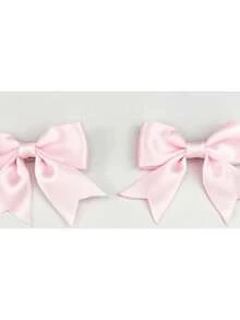 6pcs Women's Shiny Ribbon Bow Barrettes, Suitable For Commute, School, Travel, Date, Daily Wear, Birthday Party, Claw Clips, Hair Slide, Hair Barrettes - Pink - View 5