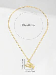 1件经典欧美风格铜质龙虾吊坠项链，限量版，适合作为圣诞节、感恩节、万圣节、母亲节、情人节、送给朋友、教父母、初领圣体、日常佩戴、祈祷的礼物。 - 金黃色 - 查看 7