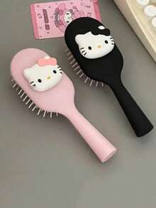 1pc Cute Sanrio Hello Kitty Portable Massage Hair Brush - Gentle Care For Scalp And Hair, Perfect Gift For Girls, Portable Brush, Air Cushion Brush, Essential For Study, Women's Gift, Valentine's Day Gift - Multicolor - View 2