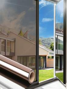 1 Roll One Way Window Film Daytime Privacy Window Tint For Home UV Blocking Mirror Film Non-Adhesive Static Cling Heat Control Reflective Glass Film For Home And Office - Multicolor - View 17