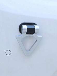 1pc Car Exterior Accessory Triangle Tow Hook Ring, Personalized Racing Tow Hook Adhesive Type, Universal