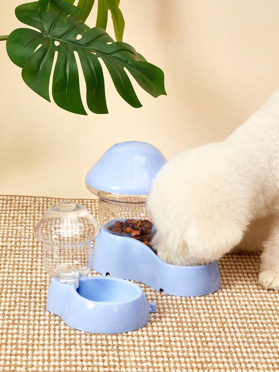 PETSIN 1 件装猫碗狗自动饮水食物分配器，防溢宠物蘑菇碗，大容量宠物喂食器