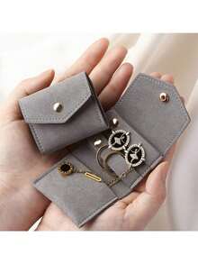 1 chiếc túi đựng trang sức mini, túi bảo quản trang sức, hộp đựng nhẫn, hộp đựng bông tai bằng da, túi cuộn trang sức nhỏ đa năng di động, thích hợp đựng bông tai, nhẫn, khuyên tai, món quà hoàn hảo cho Ngày Valentine, Giáng sinh và mùa tựu trường. - Nhiều màu - Xem 1