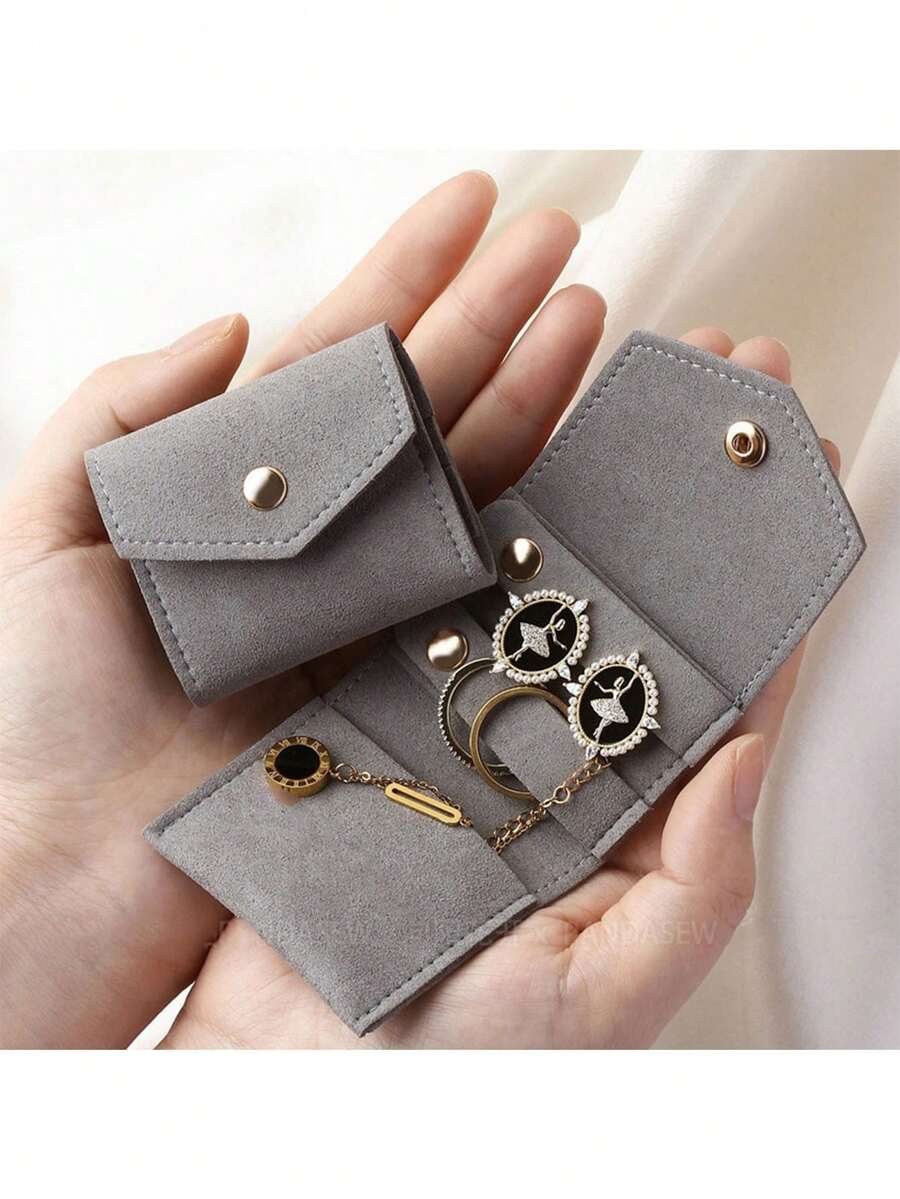 1 chiếc túi đựng trang sức mini, túi bảo quản trang sức, hộp đựng nhẫn, hộp đựng bông tai bằng da, túi cuộn trang sức nhỏ đa năng di động, thích hợp đựng bông tai, nhẫn, khuyên tai, món quà hoàn hảo cho Ngày Valentine, Giáng sinh và mùa tựu trường. - Nhiều màu - Xem 1