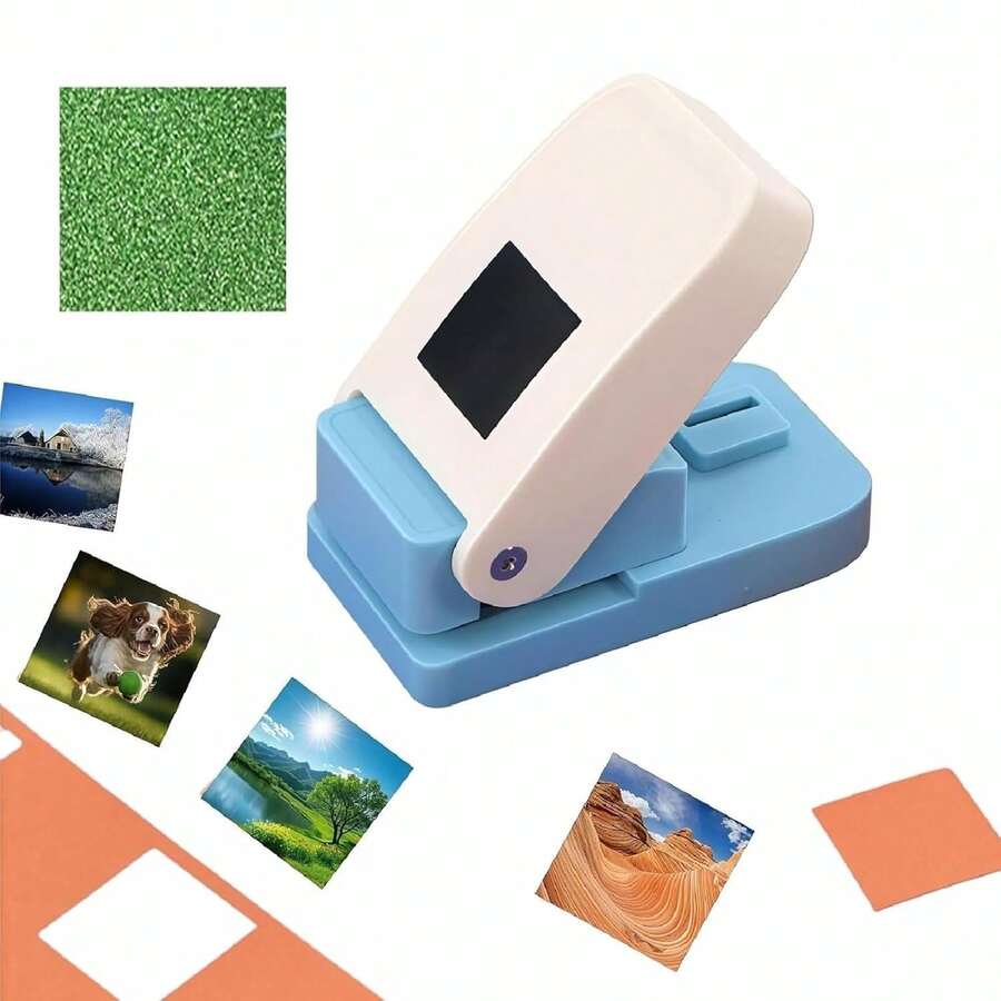 クラフトパンチ スクエアパンチ ハンドメイド スクラップブッキング レバー エンボス加工 ミニ ファンシー 手芸 紙工芸 ギフト作成 (四角25*25mm) - ホワイト - チェックする 1