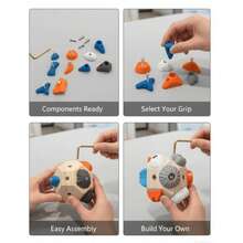 1-Piece Portable DIY Wooden Training Ball With 12 Modular Grips, Finger Strength & Reflex Trainer, Handheld Stress Relief Ball For Climbers, Athletes, Rehabilitation - Creative Puzzle Gift For Birthday, Christmas, Party Favors, Ideal For Rock Climbing Training, Outdoor Enthusiasts & Focus Exercises - Multicolor - View 4