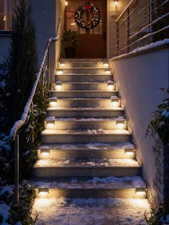 4 piezas/8 piezas/12 piezas/16 piezas Luces decorativas solares para exteriores, 1 LED luz blanca/cálida, luces para cubierta, carcasa negra/blanca, luces de pared, luces solares para jardín, valla, paisaje, escalera, negro/blanco