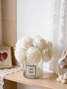 6/12PCS Artificial Peony Flower With Stem Simulation Peony Flower Head Used For Wedding Party Decoration, Home Living Room Table Center Decoration, Fake Plants, Autumn Decoration, Room, Table, Garden Decoration, Room Decoration Items, Valentine's Day, Birthday Gifts, Graduation Gifts