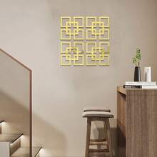 4 piezas Pegatinas decorativas de pared de arte DIY con efecto de espejo acrílico para sala de estar, comedor, dormitorio - Multicolor - Ver 5