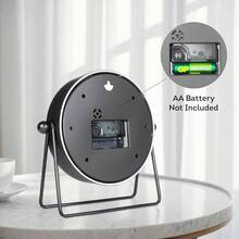 Desk Table Clock - Negro - Diseo minimalista - Reloj analgico de mesa - Nmeros grandes para legibilidad - Funciona con pila para oficina, recmara, decoracin de estante. 5 - Negro - Ver 4