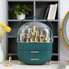 Large Capacity Makeup Storage Box, Portable Dust-Proof Storage Cabinet Bathroom Accessory - Multicolor - View 6