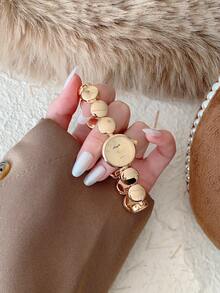 1pc Two Tone Polygonal Women's Quartz Watch Elegant And Exquisite Suitable For Daily Wear Party Leisure Gathering