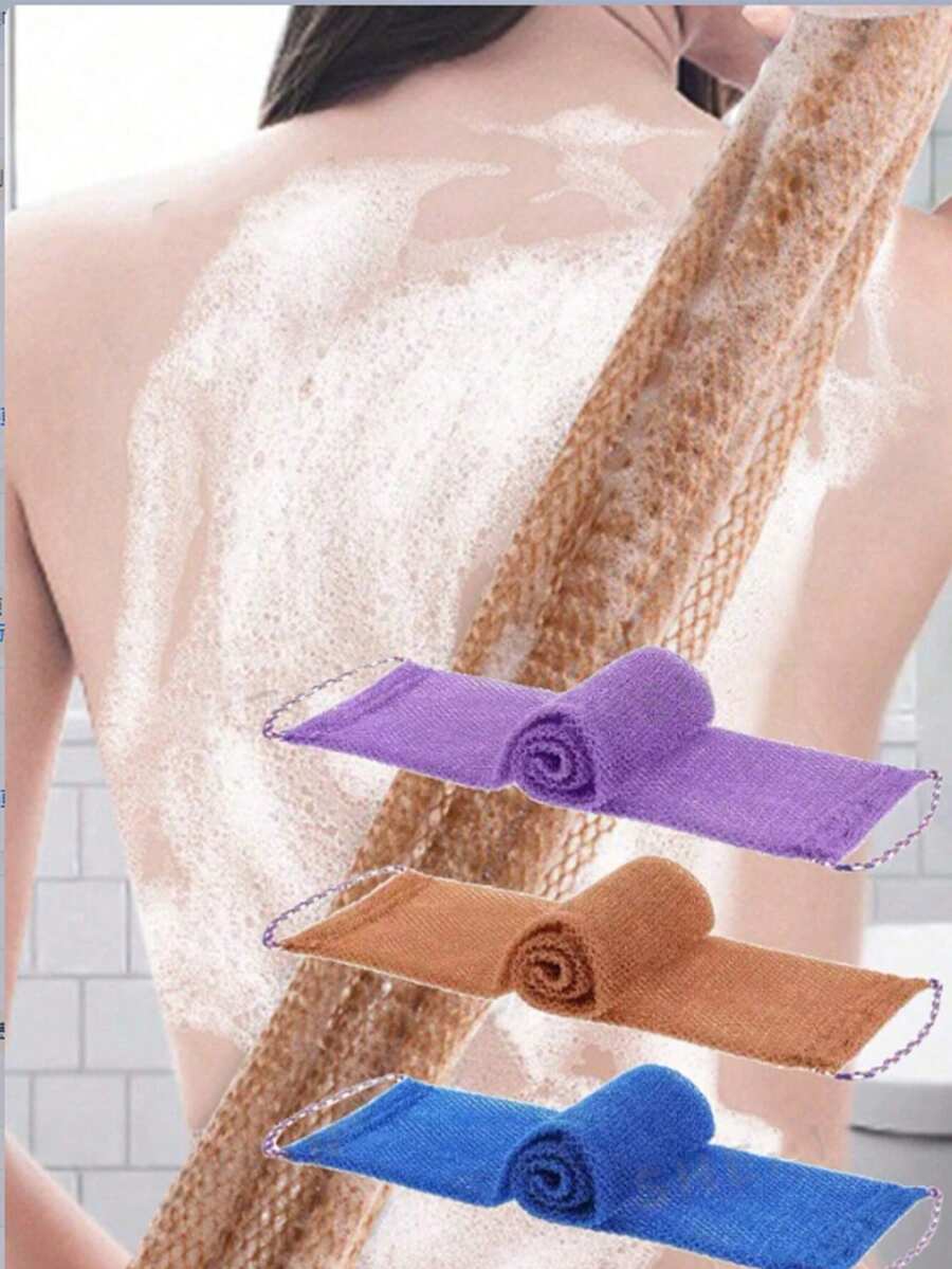 1pc/2pcs African Mesh Exfoliating Bath Towel Set, Double-Sided Design For Gentle/Coarse Exfoliation, Effective Body Scrubbing, Shower Back Scrubber, Quality Mesh Material, Convenient Tie Design, Loofah Bath Towel, Body Sponge, Leaves Skin Smooth, Suitable For Daily Use - Multicolor - View 1