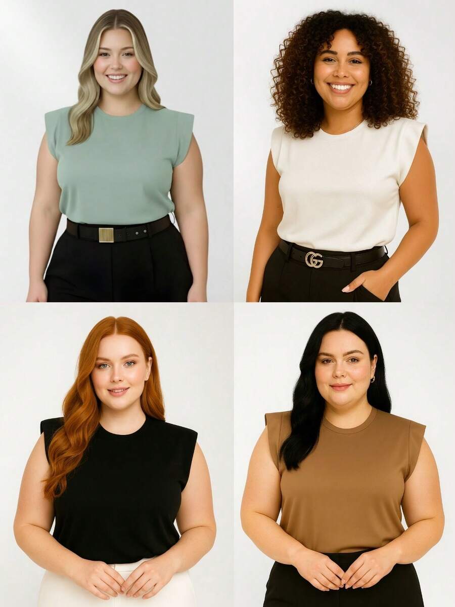 Kit 3 Blusas Feminina Plus Size Muscle Tee Moderna Casual 100% Algodão Premium - J00