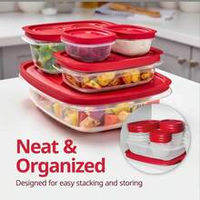 Rubbermaid 3pk Easy Store Value Round Food Storage Containers Red - 1 - View 5