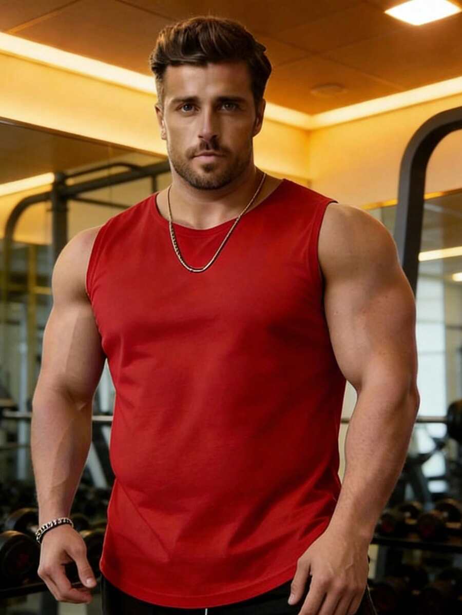 Plus Size Men's Sports Vest, Mesh Breathable Quick-Dry Vest, Suitable For Running, Gym Workout, Outdoor Leisure Summer